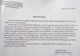 Rekomendacja - Restauracje Grotkowscy
